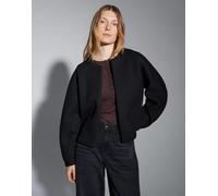 Opus Fashion Damen Sweatjacke GEMURI – Boxy-Schnitt, Scuba-Sweat – Schwarz S