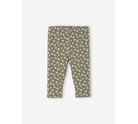 Gemusterte Baby Leggings aus Rippjersey Bio-Baumwolle salbeigrün Gr. 92/98 von Vertbaudet