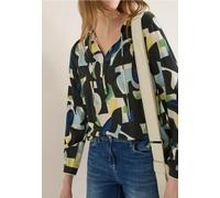 Langarmbluse CECIL, Damen, Gr. XL (44), bunt (raw khaki), Stoff, 100% Viskose, gemustert, klassisch normal, Rundhals, Rippbündchen, Blusen, aus satinierter Viskose (90167934-XL) raw khaki