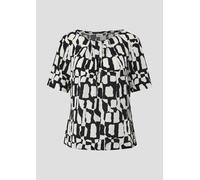 Gemusterte Bluse mit Falten-Details 40 schwarz|weiß 2142727.99A1.40