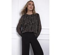 Street One Frauen Gemusterte Chiffon Bluse in Braun, Gr: 34