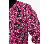 Gemusterte Chiffon-Bluse mit V-Ausschnitt pink 34