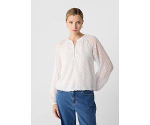 Gemusterte Chiffonbluse mit Futter weiß 34