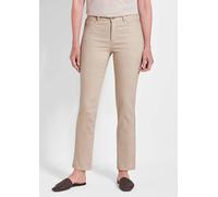 Gemusterte Hose CARLA in schimmerndem Blumenprint braun 26 lang