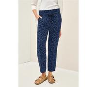 Stoffhose CECIL "Style Chelsea", Damen, Gr. XXL (46), Länge 28, blau (urban navy), Web, Obermaterial: 100% Viskose, gemustert, casual, schmal lang, Hosen, gemustert und mit Kordelzug (35688434-XXL) ur