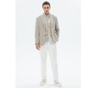 Gemusterte, modern geschnittene Strickjacke aus Baumwollmischung 6XL