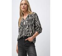 Tunika STREET ONE, Damen, Gr. 34, schwarz, Web, 100% Viskose, animal-print, normal, V-Ausschnitt, eng Bündchen, Tuniken (15298306-34) schwarz