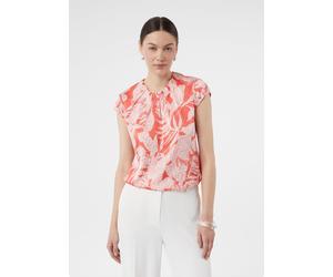 Gemusterte Satin-Bluse mit Raffung pink 34