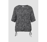 Gemusterte Shirt-Bluse mit verstellbarem Saum 44 schwarz 2166511.99B0.44