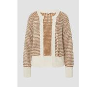 Gemusterte Strickjacke mit Raglanärmeln im Relaxed Fit 44 creme|beige|braun 2168072.04X5.44