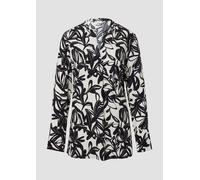 Gemusterte Viskose-Bluse mit Tunika-Ausschnitt 42 creme|schwarz 2158564.02A3.42