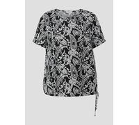 Gemusterte Viskosebluse in O-Shape 46 schwarz|weiß 2151770.99B2.46