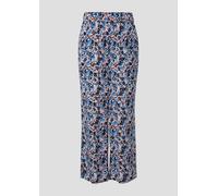 Gemusterte Wide Leg-Hose aus reiner Viskose 40 blau