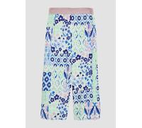 s.Oliver Gemusterte Wide Leg Hose aus satinierter Viskose mit Glitzerbund