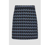 Gemusterter Bouclé-Rock Navy 42