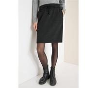 Minirock CECIL, Damen, Gr. M (40), schwarz, Stoff, 79% Polyester, 18% Viskose, 3% Elasthan, gestreift, normal kniefrei, Röcke Minirock, Elastikbund mit Tunnelzug (86568260-M) schwarz