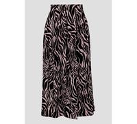 Gemusterter Midi-Rock mit Bundfalten 34 schwarz|pink 2170501.99A0.34