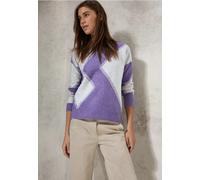 Cecil Damen Pullover B302978 – gemustert, Rundhals – Lila Melange XL