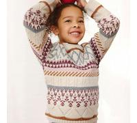 Gemusterter Strickpullover beige 98/104