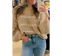 Gemusterter Strickpullover mit langen Ärmeln S