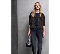 Blouson STREET ONE STUDIO, Damen, Gr. 46, schwarz auburn braun, Stoff, Obermaterial: 90% Polyester, 10% Elasthan; Futter: 100% Polyester, animal-print, normal normal, Rundhals, abgesteppt, Jacken Blou