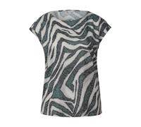 Street One Damen Gemustertes Ausbrenner-Shirt Grün Größe 34