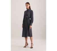 Gemustertes Hemdblusenkleid mit Taillengürtel Blau 46 (60.852401-0018-46)