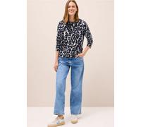 CECIL Damen 3227485 Gemustertes Hoodie Shirt, urban Dark Blue, Large