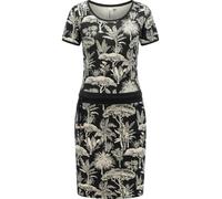 Sommerkleid RAGWEAR "Baomi Tropic YOUMODO", Damen, Gr. S (36), Normalgrößen, schwarz, Material: 100% Baumwolle, figurumspielend ca. Mitte Oberschenkel, Rundhals, Ärmel ohne Ärmelschlitz Rippbündchen,