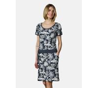Sommerkleid RAGWEAR "Baomi Tropic YOUMODO", Damen, Gr. XXL (44), Normalgrößen, navy, Material: 100% Baumwolle, figurumspielend ca. Mitte Oberschenkel, Rundhals, Ärmel ohne Ärmelschlitz Rippbündchen, K