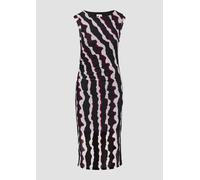 Gemustertes Mesh-Kleid mit seitlicher Raffung 44 schwarz