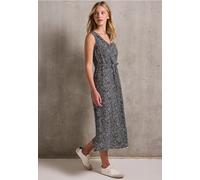 Midikleid STREET ONE STUDIO, Damen, Gr. 46, EURO-Größen, blau (void blau), Stoff, 100% Viskose, gemustert, normal wadenlang, V-Ausschnitt, abgesteppt, Kleider Midikleid, aus Viskose (94076731-46) void