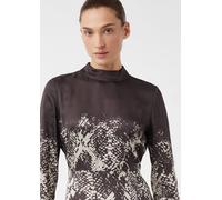 Gemustertes Midikleid aus Satin braun 46