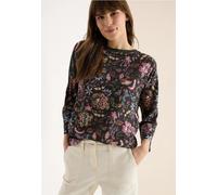 Print-Shirt CECIL, Damen, Gr. S (38), raw khaki, Stoff, 100% Viskose, bedruckt, gemustert, comfort fit normal, U-Boot-Ausschnitt, Bündchen, Shirts, mit 3/4 Ärmeln (86001929-S) raw khaki