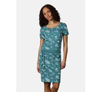 Sommerkleid RAGWEAR "Baomi Summer YOUMODO", Damen, Gr. L (40), Normalgrößen, ocean, Material: 100% Baumwolle, tailliert ca. Mitte Oberschenkel, Rundhals, Ärmel ohne Ärmelschlitz Bündchen, Kleider Somm