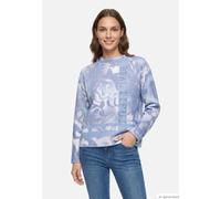Sweatshirt BETTY BARCLAY "Damen mit Stehkragen", Damen, Gr. 46, blau (blau, beige), Plüsch, Obermaterial: 60% Polyamid, 40% Viskose, gerade normal, Sweatshirts Sweatshirt (47130468-46) blau, beige