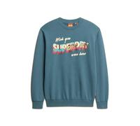 Gemustertes Sweatshirt Superdry Travel Postcard Blau 3XL
