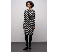 Street One Frauen Gemustertes T-Shirtkleid in Schwarz, Gr: 44