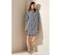 Tunikakleid CECIL, Damen, Gr. XXL46, US-Größen, blau (universal blau), Web, 100% Baumwolle, gemustert, comfort fit kniefrei, Rundhals, Bündchen, Kleider, aus 100% Baumwolle (96543222-XXL) universal bl