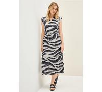 Sommerkleid CECIL, Damen, Gr. XL44, US-Größen, grau (volcanic grau), Stoff, 100% Viskose, unifarben, normal wadenlang, V-Ausschnitt, abgesteppt, Kleider Sommerkleid, in Unifarbe (98670168-XL) volcanic