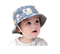 GEMVIE Fischerhut Baby Junge Mädchen Sonnenhut Kleinkind mit Tierdruckt für 0-6 Jahre Blau 52