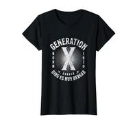 Generation X Born 1970 Danach ging es nur bergab Retro Style Preisgünstiges Grafik-T-Shirt, Damen, Schwarz, XL