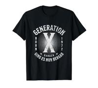 Generation X Born 1972 Danach ging es nur bergab Retro Style Preisgünstiges Grafik-T-Shirt, Herren, Schwarz, XL
