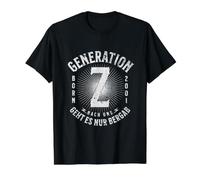 Generation Z Born 2001 Danach ging es nur bergab Retro Style Preisgünstiges Grafik-T-Shirt, Herren, Schwarz, XL