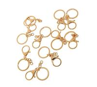 Generic 10 Stück Schwenk Karabinerhaken Haken Schlüsselanhänger Schlüsselringe - Gold, ONE Size