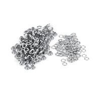 Generic 100 Stück 5 Mm Metallösen-Ösen, Messing-Eisen-Unterlegscheiben für Lederhandwerk, mit Gold-Silber-Farben für Kleidung, Taschen, Schnürsenkel, Gürtel, Stofftextilien (SILVER)