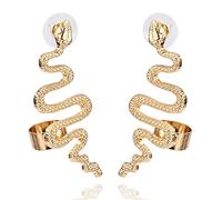 Generic 2Pcs Schlange Stud Ohrringe Gebogene Schlange Geformt Schmuck Schlange Ohrringe Gothic Frau Ohr- Stud Geschenk Legierung Ohr Schmuck für Frauen Mädchen Goldene