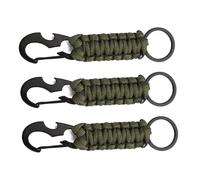 Generic 3PCS Paracord Schlüsselanhänger Langlebiger Clip für Camping Wandern Outdoor-Aktivitäten (OD Grün)