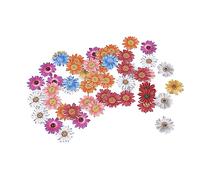Generic 50 Stück Blumenknöpfe aus Holz mit 2 Löchern, Exquisites Chrysanthemen-Design Zum Nähen, Basteln und Dekorieren, Umweltfreundliches Synthetisches Holz