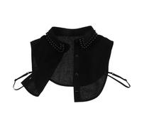 Generic Abnehmbarer Zierkragen mit Imitationsperlen Eleganter Fake Kragen aus Polyester und Kunststoff Bequemer Sitz für Festliche Blusen und Formelle Outfits